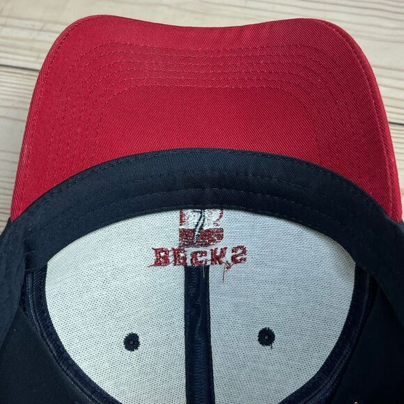 Beck's Hybrid Seed Unisex Adult Small/Teens Snapback Hat Dad Cap Red Blue Farm - Picture 9 of 12